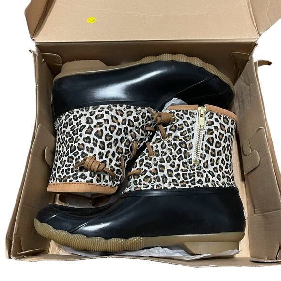 Sperry Womens NEW Size 7.5 Saltwater Animal Multi Print Fleece Lined Duck Boots - Picture 3 of 9
